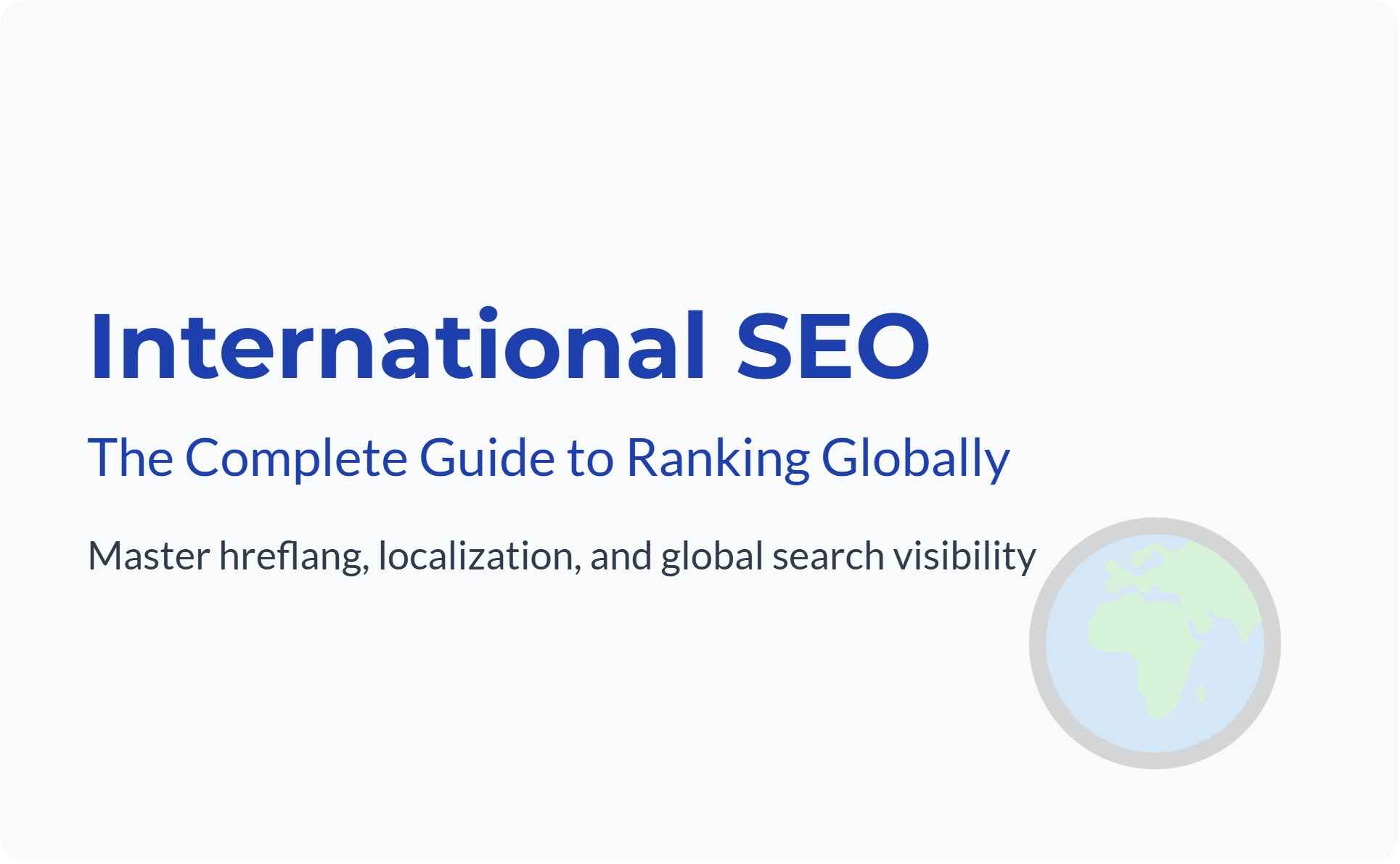 International SEO global optimization guide