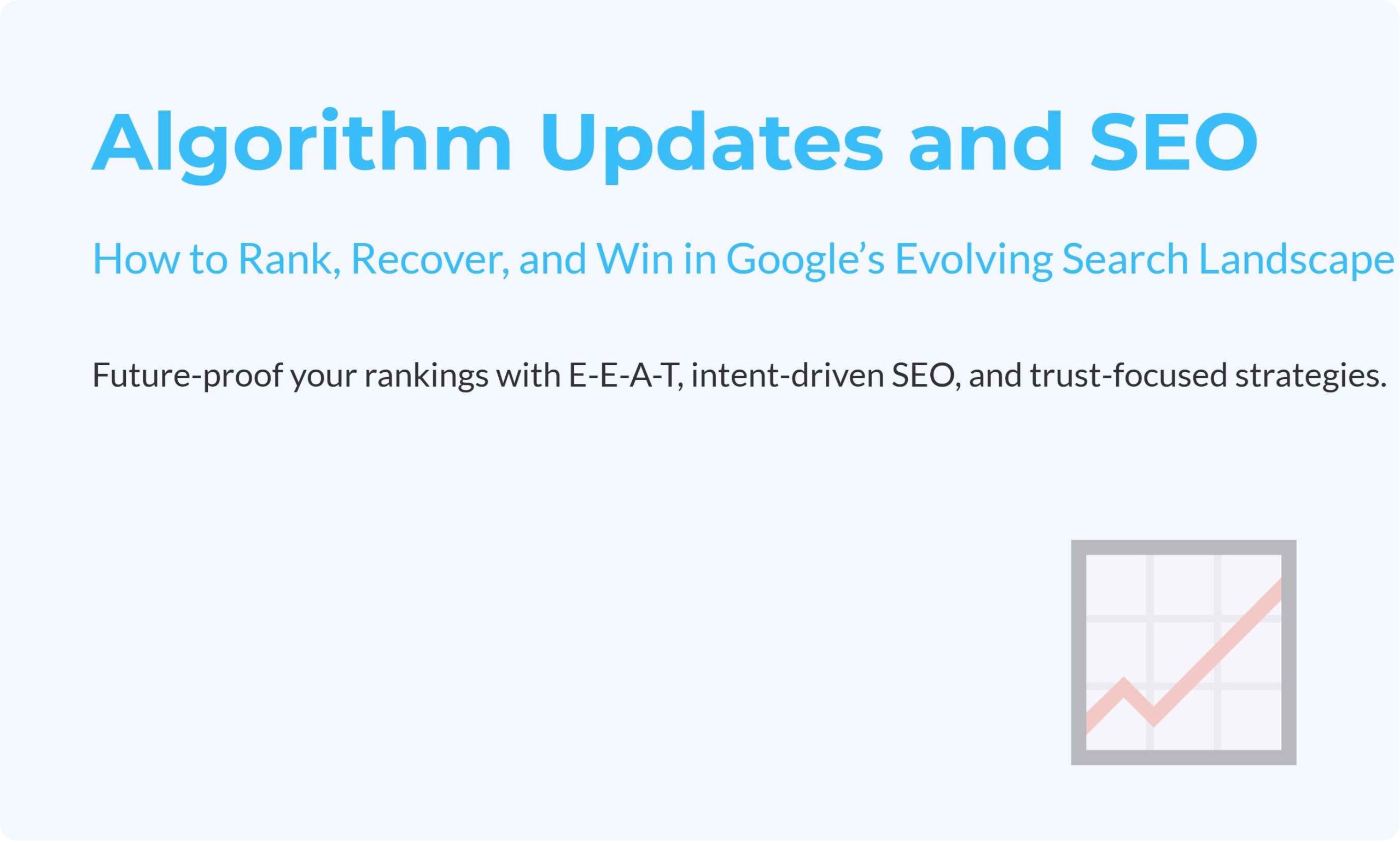 Google algorithm updates and modern SEO ranking strategy illustration