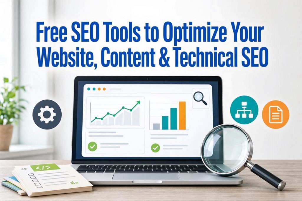 Free SEO tools for optimizing website performance, content quality, and search engine rankings